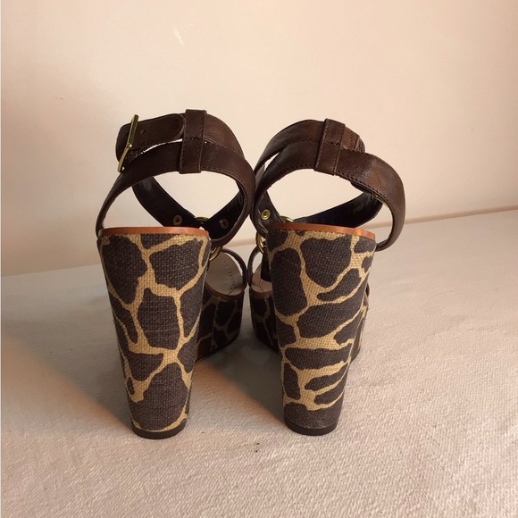 Ralph Lauren Brown Leather Sandals with Wedge Heel Women’s Size 5 - Picture 5 of 9